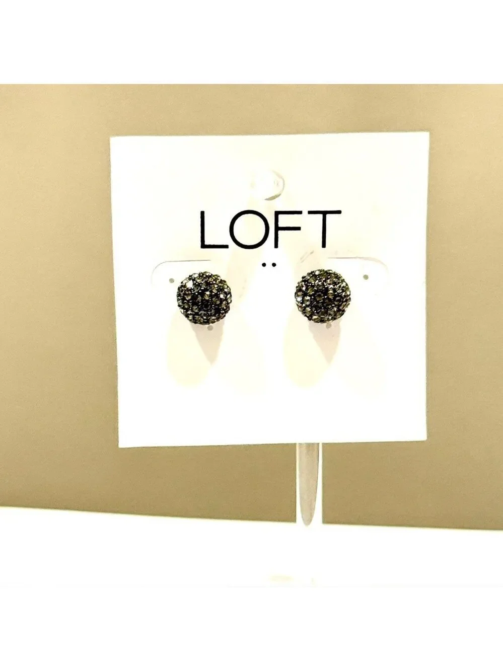 LOFT Sparkling Pave Stud Earrings NWT